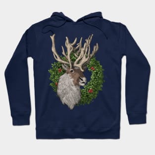 Reindeer with Wreath Hoodie